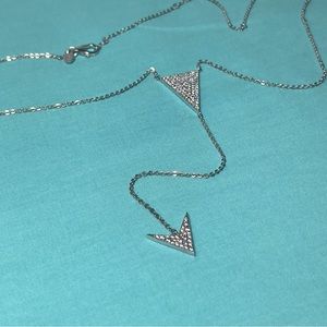 925 Silver Adjustable Double Arrow Lariat Necklace